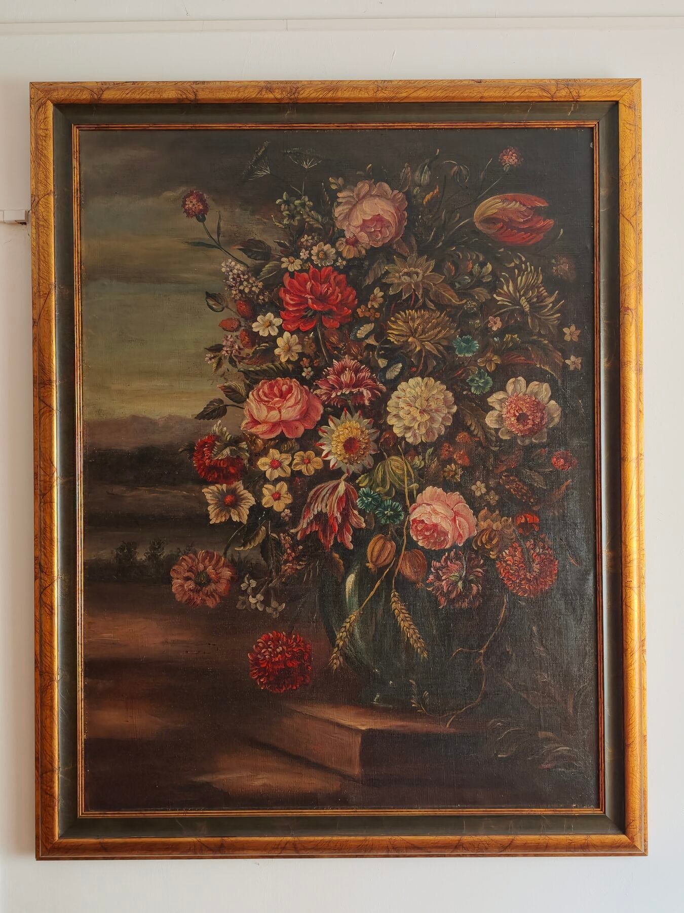 Florero y paisaje